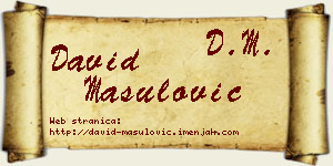 David Mašulović vizit kartica